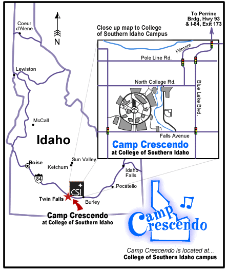 Camp Crescendo Map Twin Falls Idaho