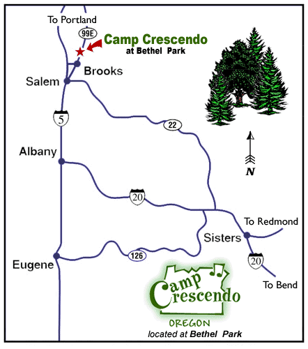 Camp Crescendo Map Oregon